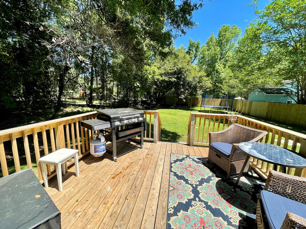 spacious back deck for entertaining